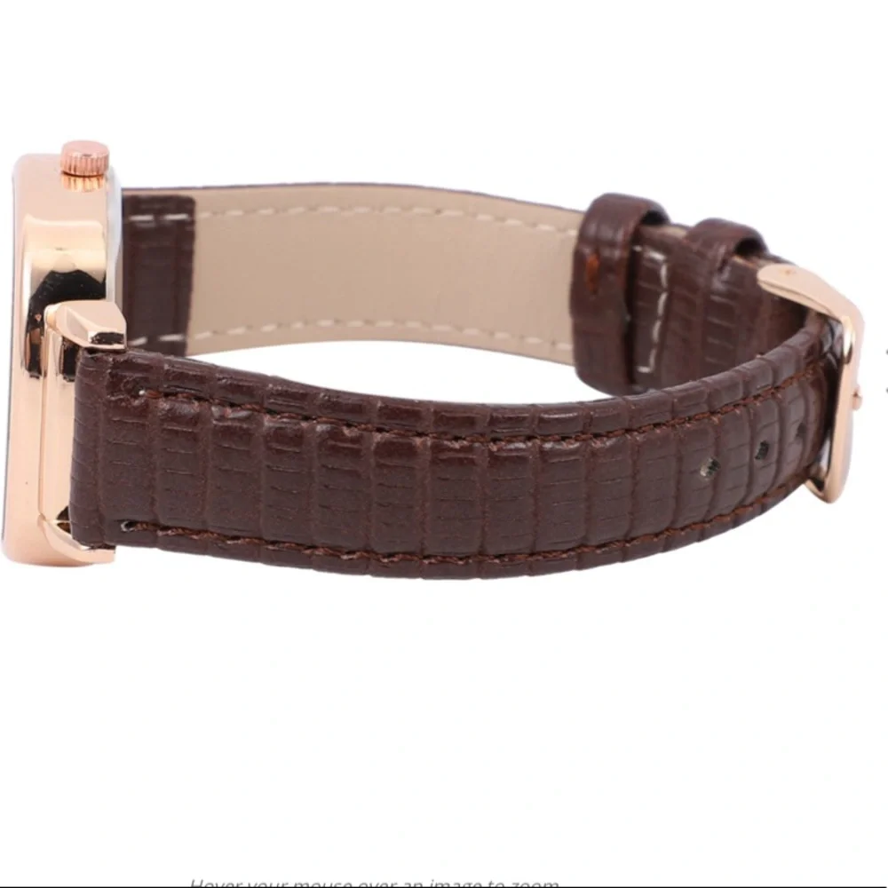 Brown Watch with White Austrian Crystals